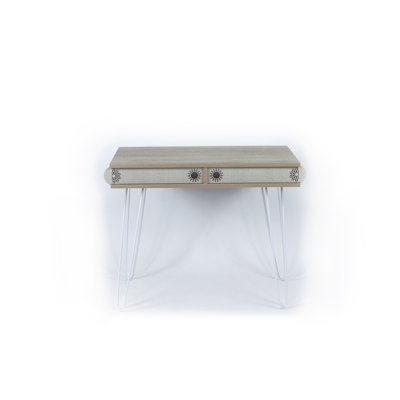 Writing Desk With Metal Legs  Modern Rectangle Desk With Storage, Modern Style Desk