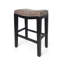Ensemble de 2 tabourets de comptoir Feine, garniture cloutée, similicuir gris taupe