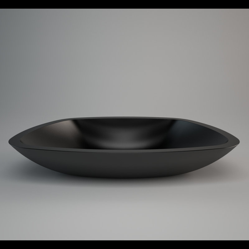Unique 20.1'' L Bathroom Sink, Black Polish