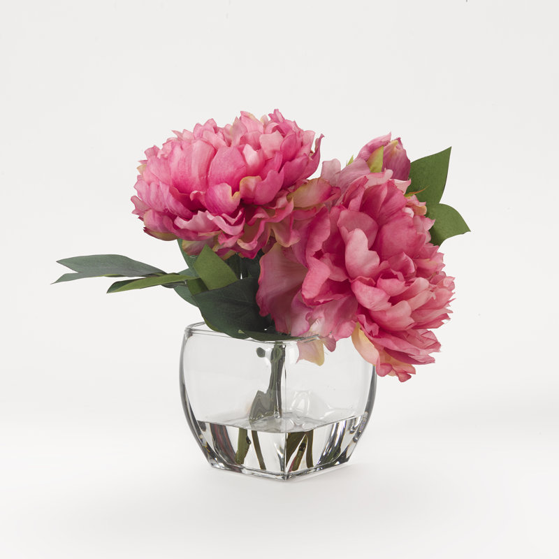 Peony Arrangement in Jar, Pink/Green