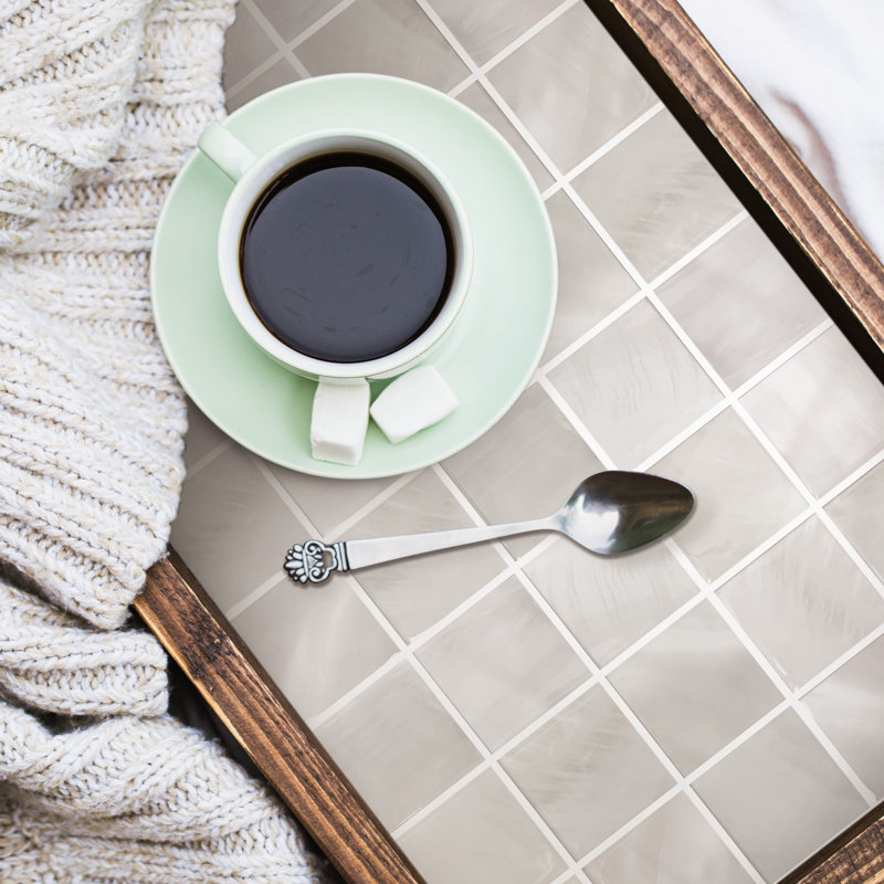 10.5'' W x 10.5'' L Polyurethane (PU) On PET Substrate Peel and Stick Mosaic Tile