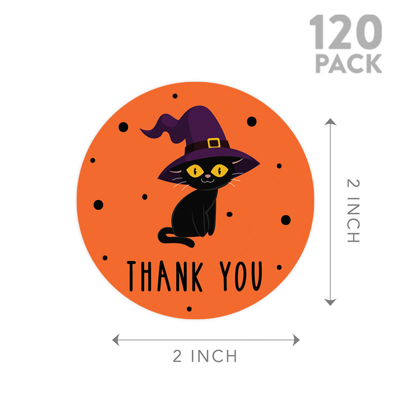 «Thank You», chat noir, joyeux Halloween, autocollants