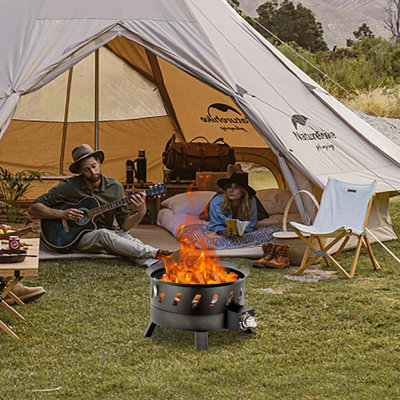 17.3 inch Portable Propane Fire Pits, Gas Fire Pit Bowl for Outside
