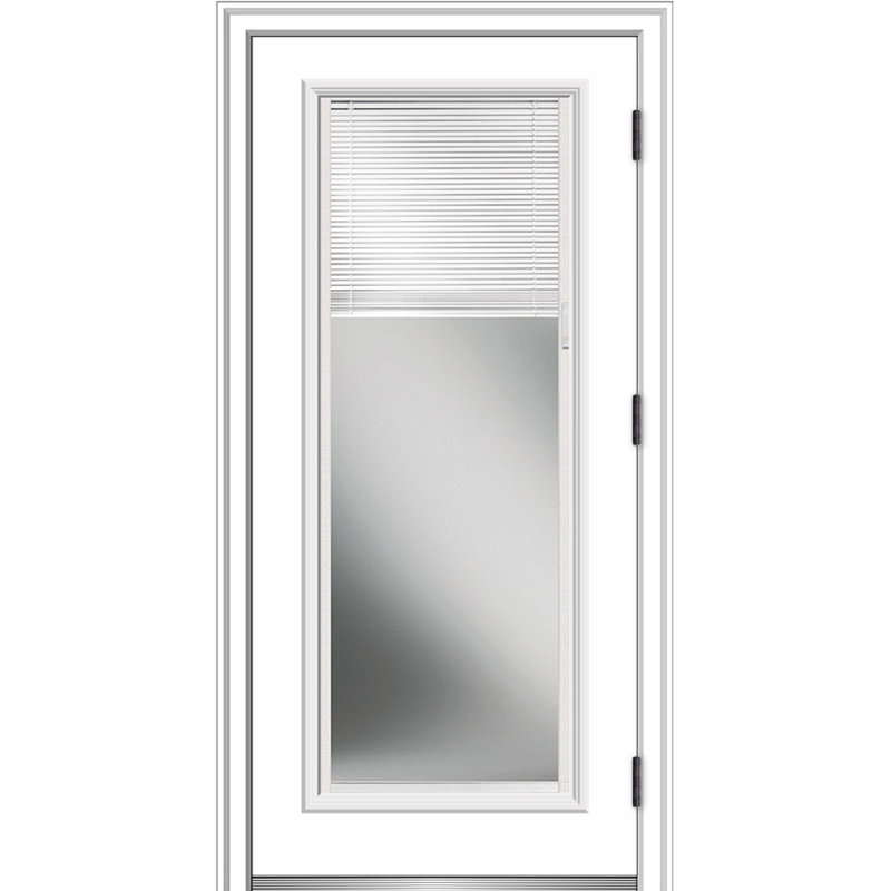 Porte d'entrée pré-suspendue en acier apprêté, S'ouvre à gauche vers l'extérieur, H 80 po x l 30 po x P 1,75 po, 4,56 po