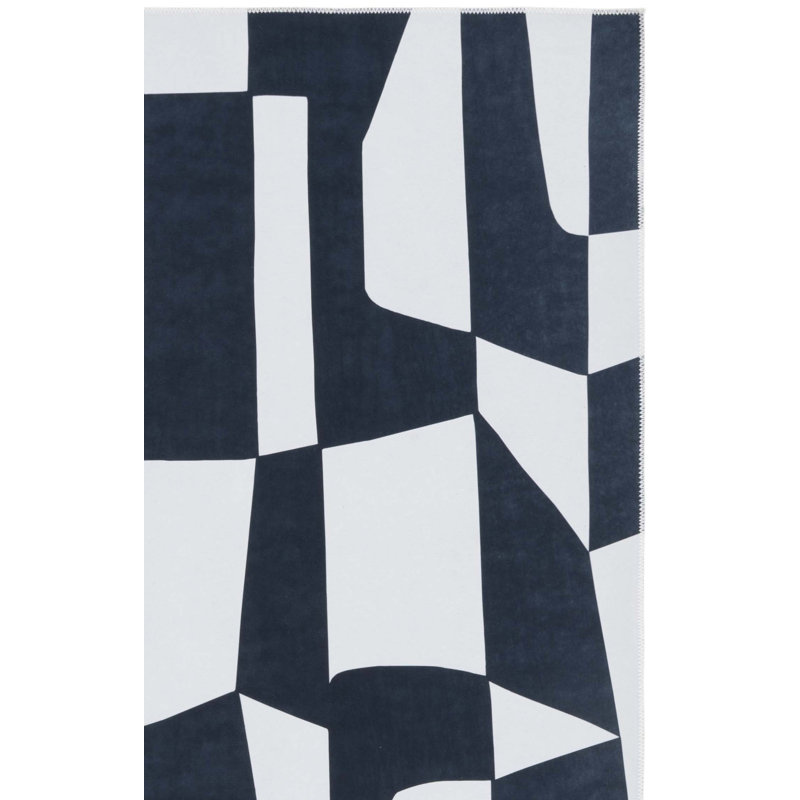 Tapis ivoire / noir Amalea 827, Carré 6 pi