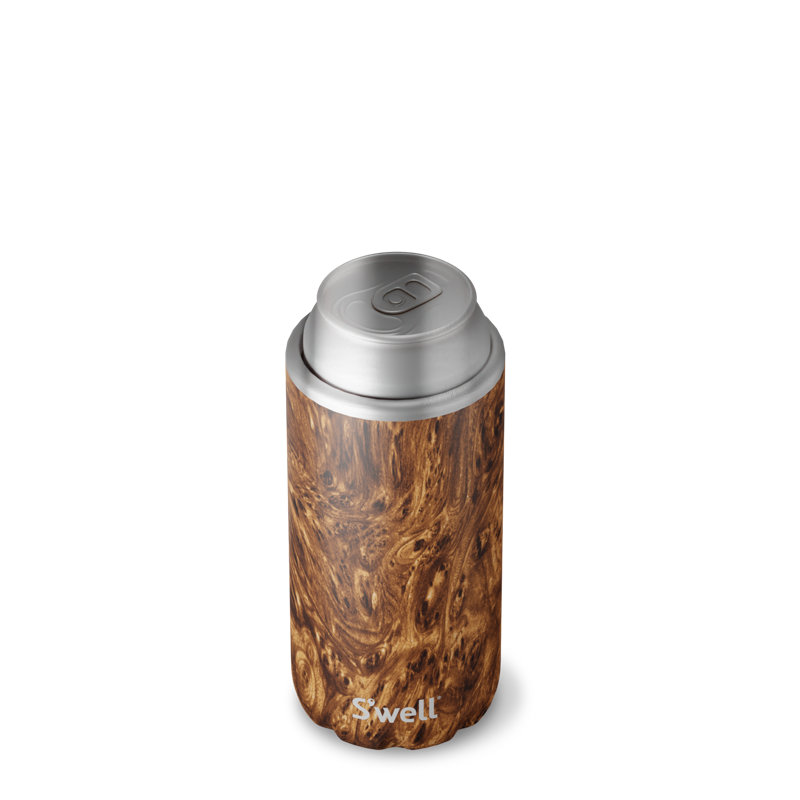 S'well Stainless Steel Chiller Triple-Layered Vacuum-Insulated Keeps Drinks Cool and Hot, 16 oz., Teakwood