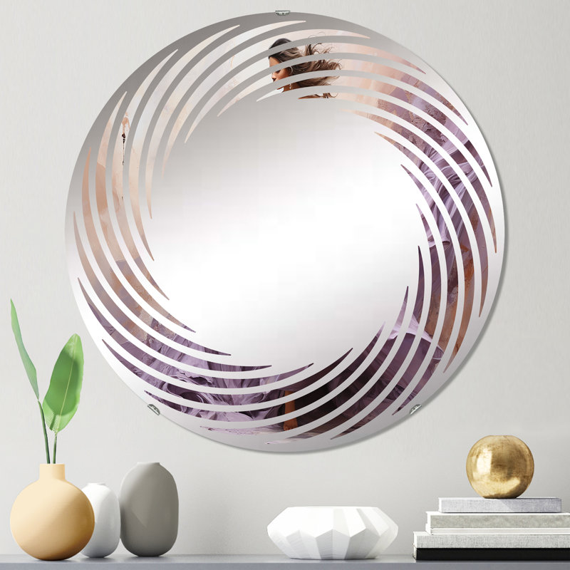 Ballet Dance In Lilac II - Miroir mural en spirale - MIR110573-Rond, 23,6 po x 23,6 po