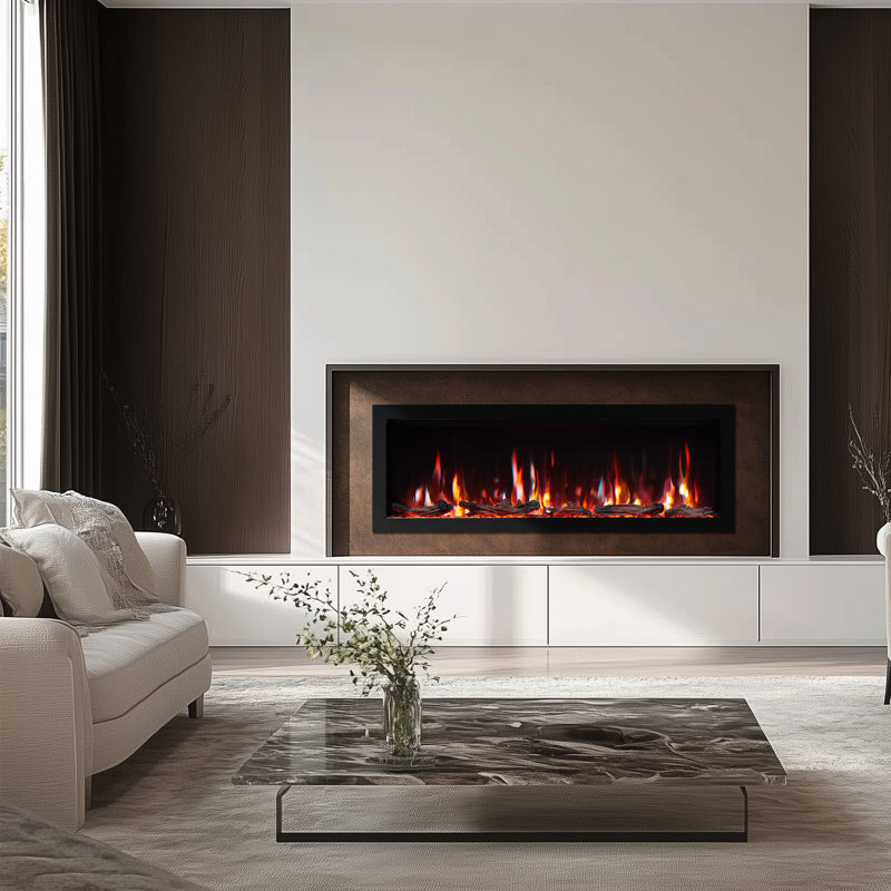 Lume 50" Smart Linear Electric Fireplace - Clean Hidden Vent Design, Flame With 9 Colors, Recessed In-wall Or Wall-mount Or Free Standing, Compatible With Alexa And Google Assistant, by Puraflame