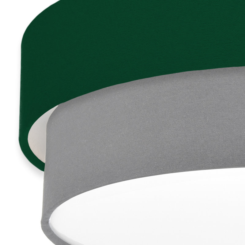 Avory Flush Mount, Dark Green / Grey