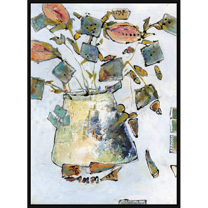 Fleurs en pot par Jill Krasner, Cadre noir