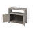 Wooden Patio Bar Table Set With Storage, Buffet Cabinet Sideboard For Outdoor And Indoor