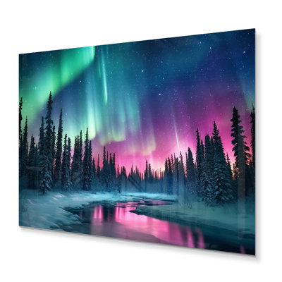 Northern Lights in Alaska II - paysages, reproduction d'art en métal