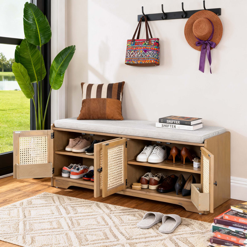 Banc de rangement Rustic, Brun