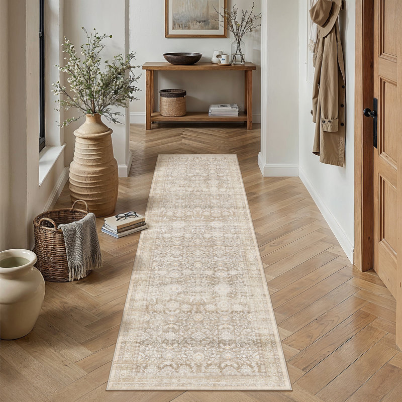 Tapis lavable Amber Vintage, Tapis de couloir 2 pi x 8 pi
