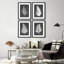 "Silhouettes botaniques blanches, fougère et feuilles de palmier, décor moderne" - 4 pièces-101520359-101520361