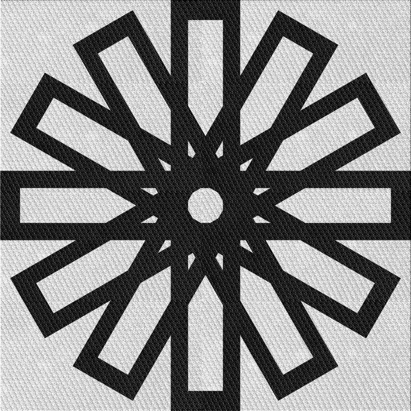 Tapis noir / blanc cassé Power Loom, Carré 5 pi