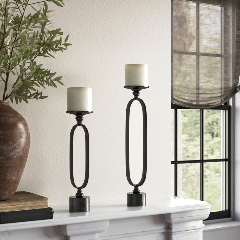 Tabletop Candlestick, Black