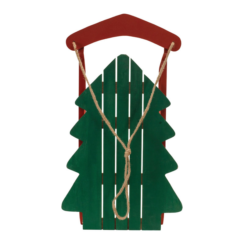 Décoration de traîneau en bois H 29,5 po