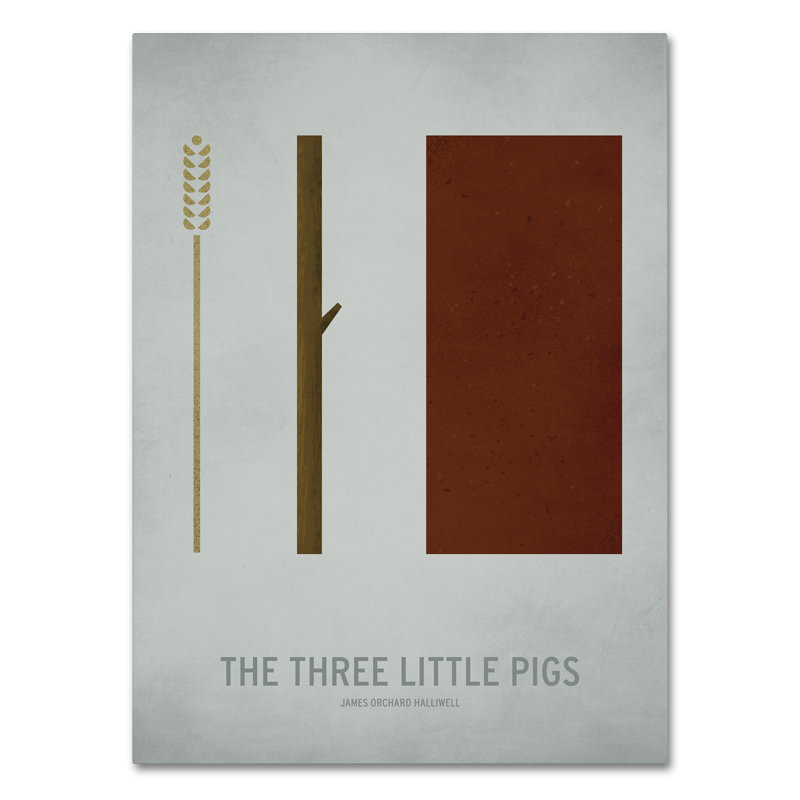 « trois little porc », art sur toile, H 47 po x l 35 po x P 2 po