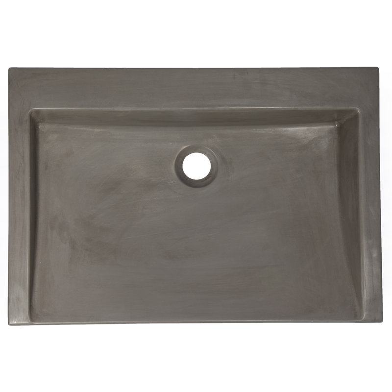 Eden Bath 15.2'' Concrete Rectangular Bathroom Sink, Dark Gray
