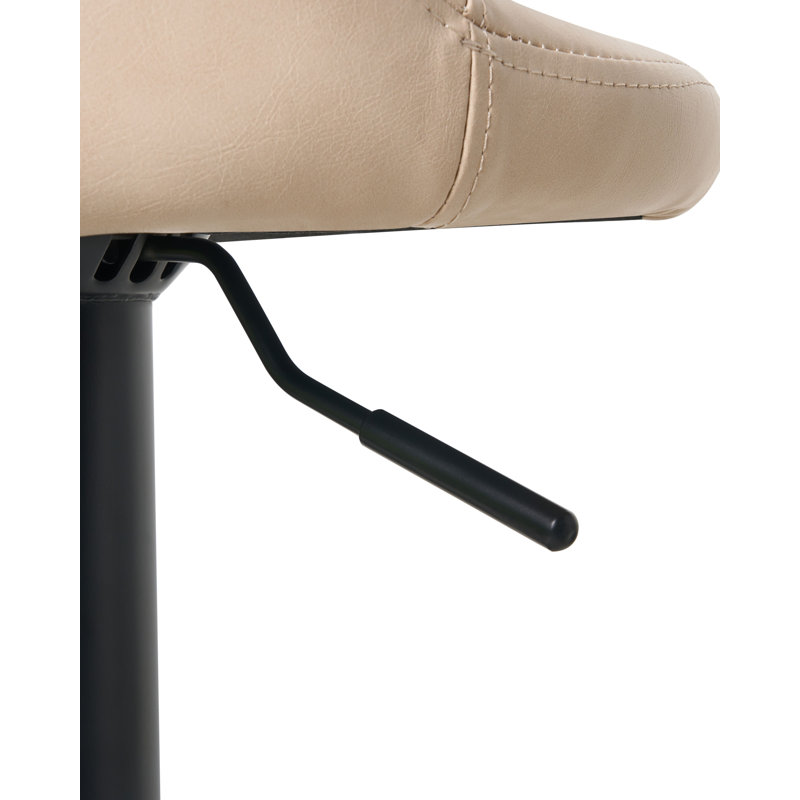 Swivel Upholstered Adjustable Height Counter Stool with Metal Frame, Beige