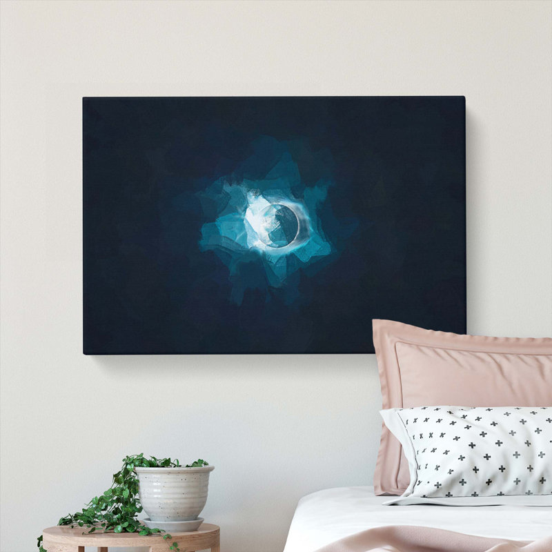 The Moon Passing The Sun In Abstract - Wrapped Canvas Print, 60cm H x 91cm W x 3cm D