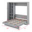 Lit escamotable double pleine grandeur avec tablettes, garde-robe et lumières DEL, solution compacte tout-en-un-21290