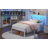 Metal Bed Frame  with LED Light and Charging Station, Storage Headboard, No Box Spring Needed-423302555-423302554