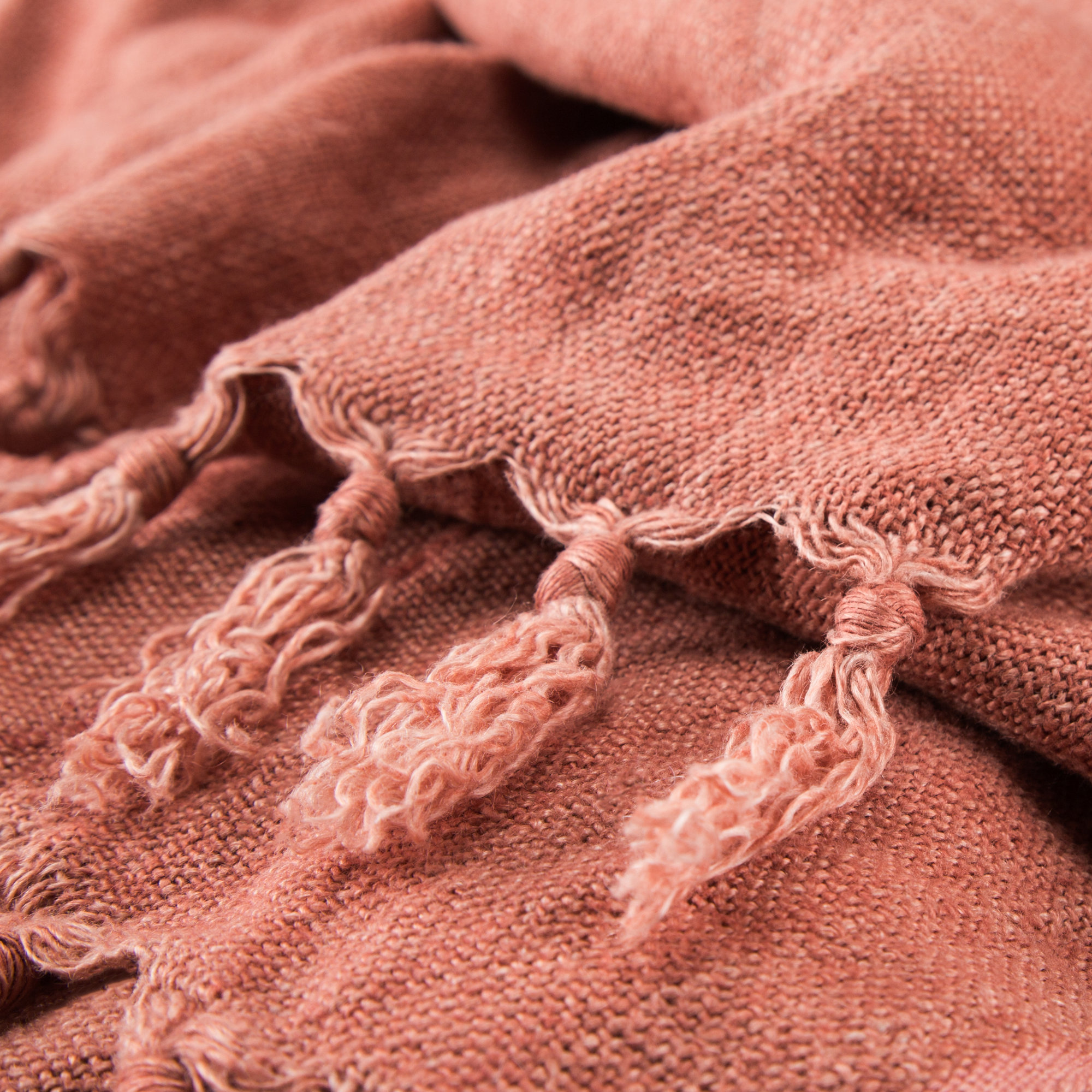 Nicholas Linen Hand Woven Throw Blanket, Red