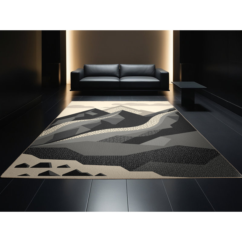 Machine Washable Outhe Global Inspired Moroccan Rug in Beige – Beige Binding, 6' Square