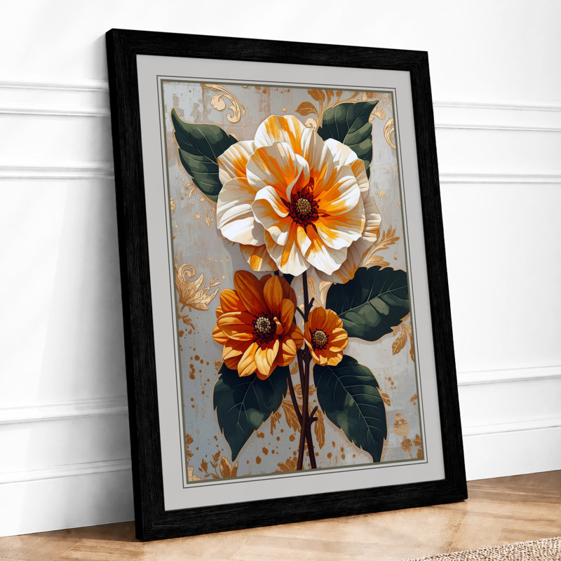 Dahlia Studies Botanical - Print, A1 - 84.1 x 59.4 cm, Black