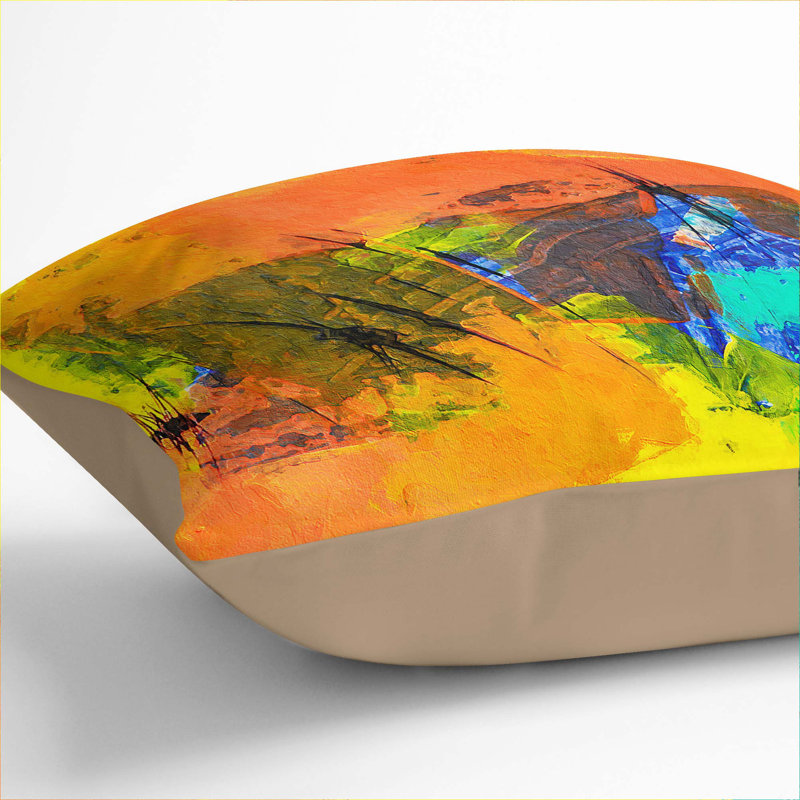 Abstract Square Throw Cushion, 55 x 55 cm, Stone