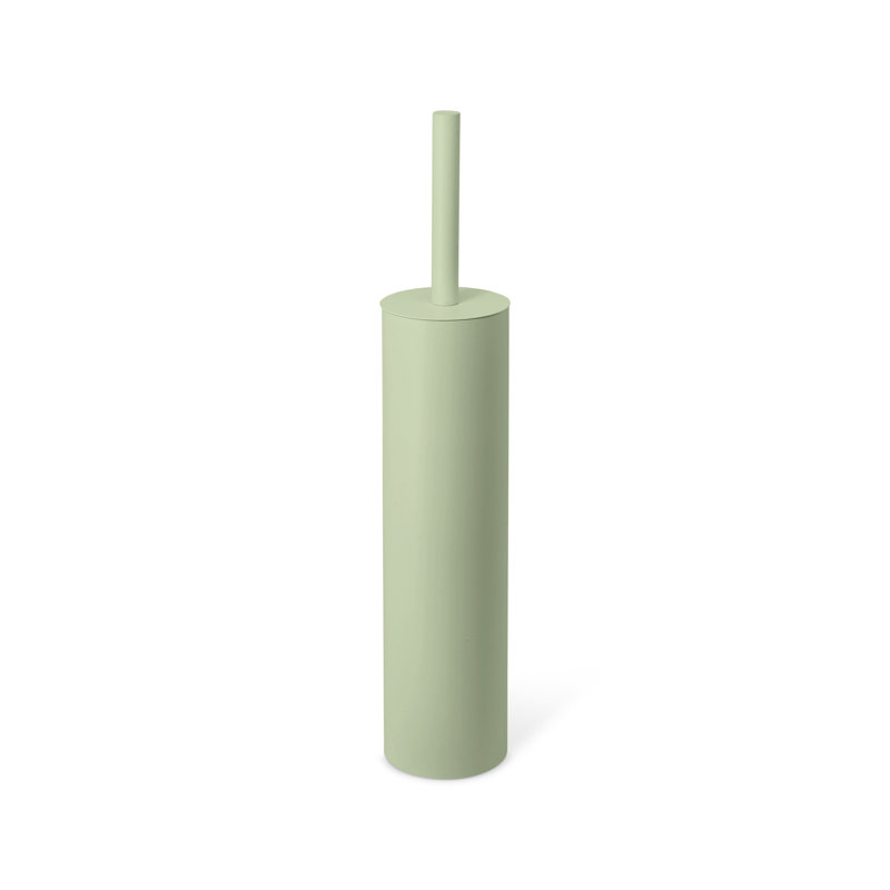 Slim Round Holder, Metal  Removable Plastic Liner Tall  Bathroom Toilet Brush, Soft Touch Sage Greeen, Sage Green
