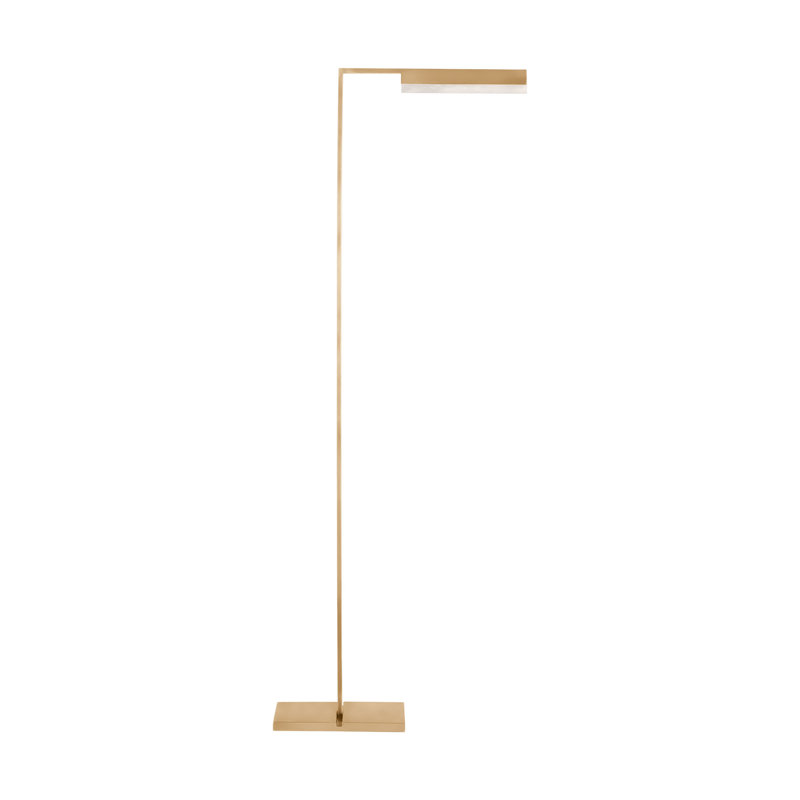 Linea LED Floor Lamp, Hand Rubbed Antique Brass