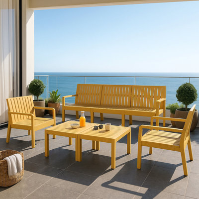 Allenport 5 Patio Conversation - 3, 2 chaises, tables basses, rouille, polypropylène, imperméable, facile à assembler, espace intérieur / extérieur de conception emboîtable avec chaises et structure, polypropylène
