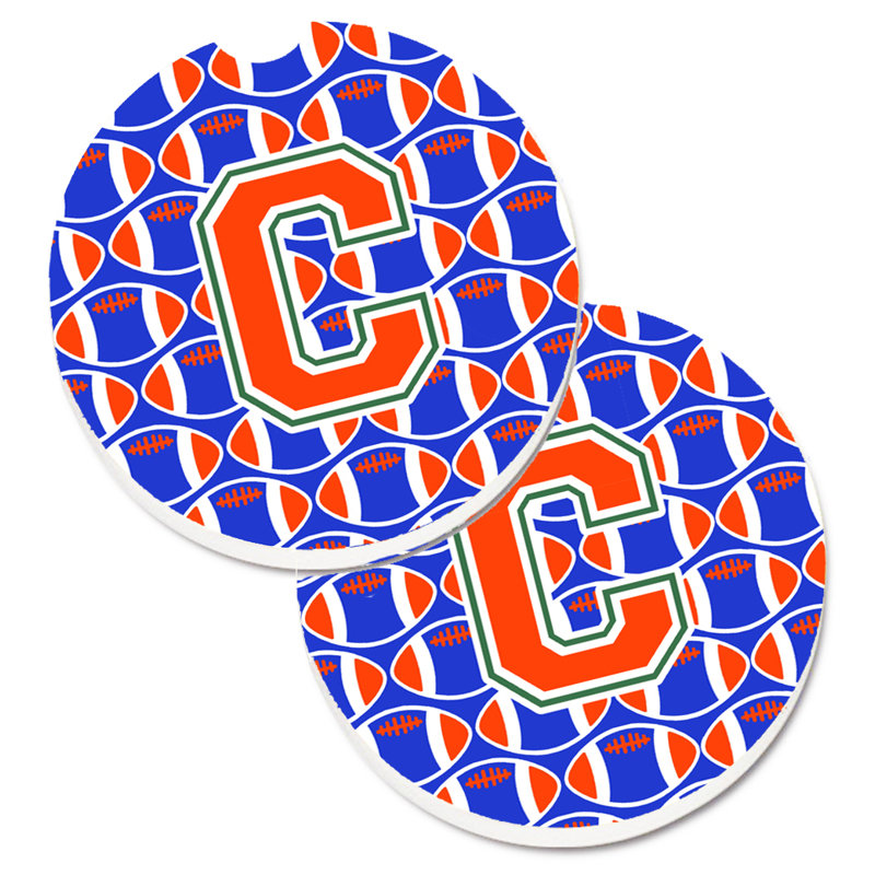 Sous-verre de football, C, Bleu / Orange
