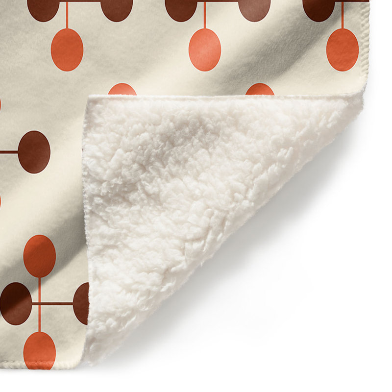 Couverture Mid-Century Dottie, 51 po x 60 po, Orange / chocolat