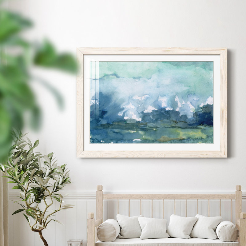 Pluie lointaine - Peinture encadrée, H 31,5 po x l 23,5 po x P 1,5 po, Blanc, Blanc