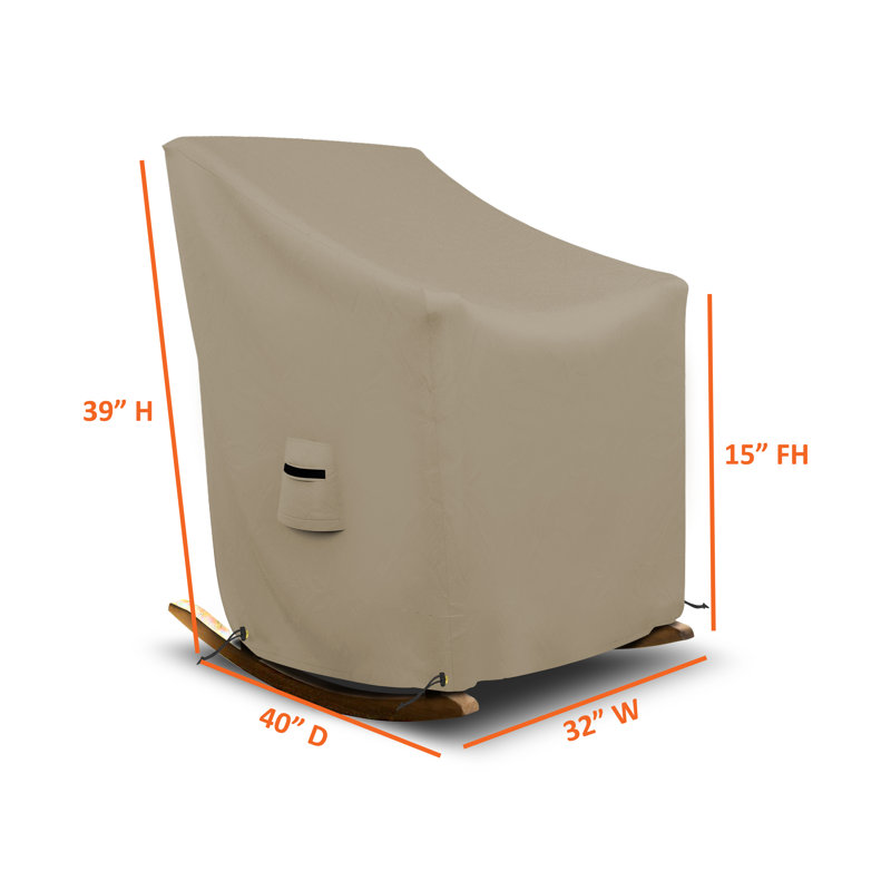 Housse pour chaise d'extérieur robuste et résistante aux rayons UV 18 oz, H 39 po x l 32 po x P 15 po