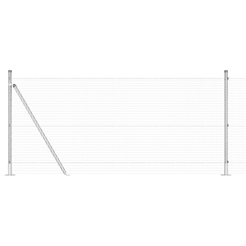  Welded Wire Fence With 13 Flanged Posts 0.8X50 M Galvanised Steel