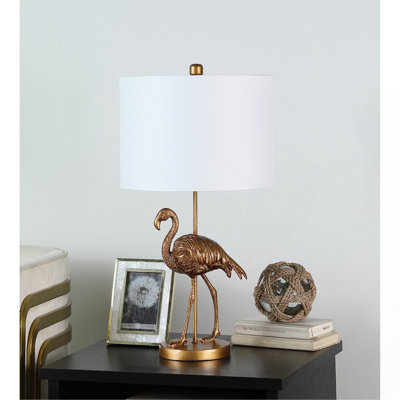 26" Matte Gold Flamingo Resin Table Lamp