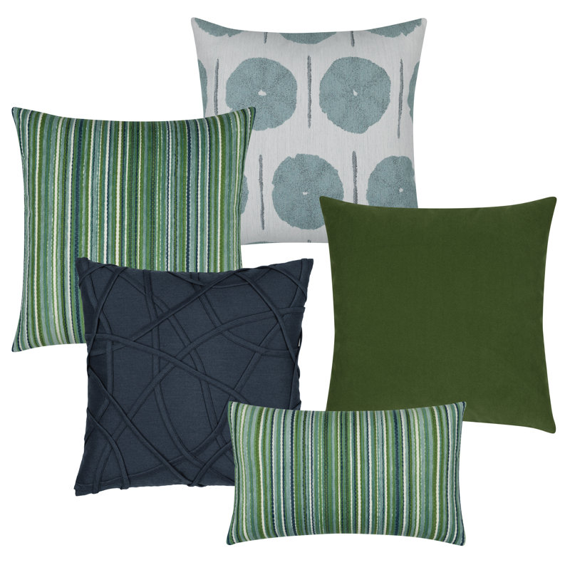 Nature Coordinated Set of 3 Indoor & Outdoor Throw Pillows, 5