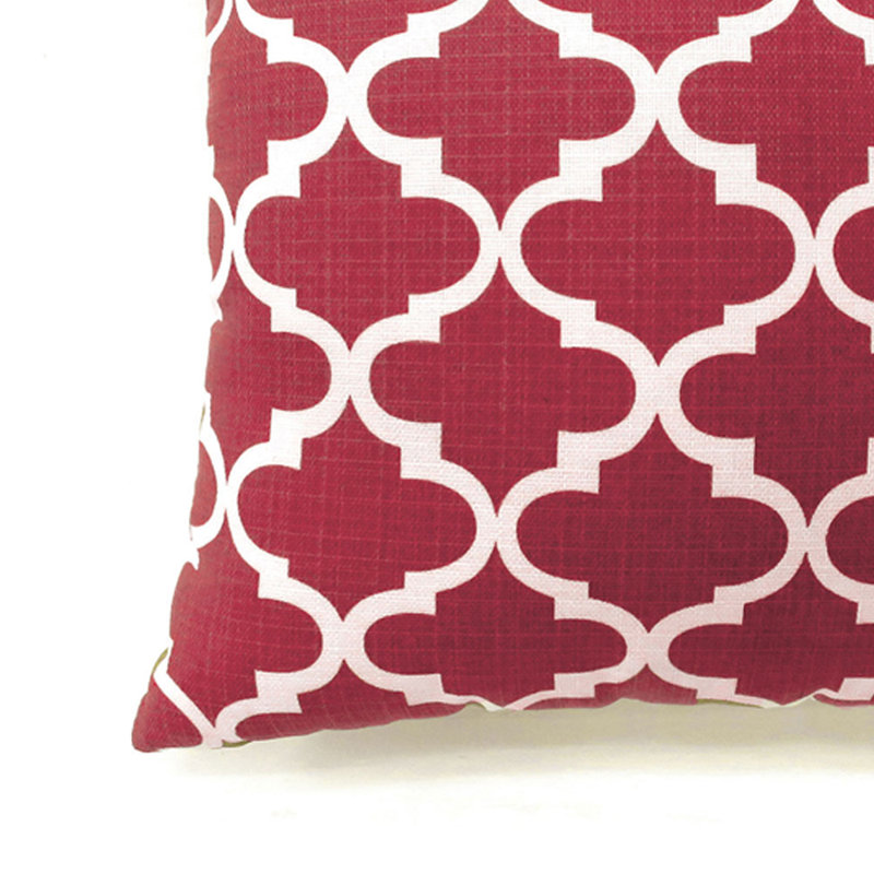Housse de coussin carrée géométrique Ming, Bleu, H 20 po x l 22 po