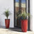 23.75"H Set Of 2 Oversized Eco-Friendly PP And Stone Honeycomb Textured Green Tall Plastic Planter-107079637