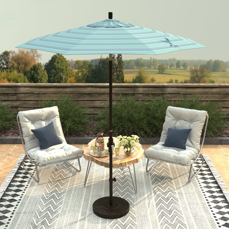 Parasol de marché 90 po Che, Sunbrella® Dolce à rayures oasis