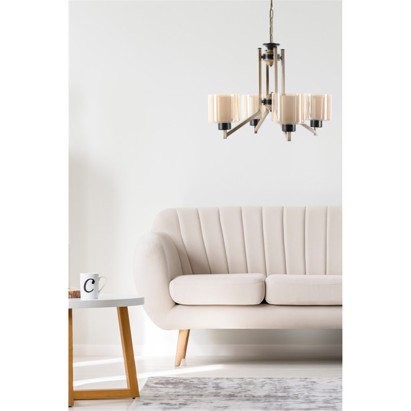 Lustre de style scandinave, 23,6 po de diamètre x 29,5 po de hauteur, réglable de 19,7 à 29,5 po | Fabrication 100% métal avec peinture séchée au four et revêtement en culot, douille E27 de 40 W maximum, finition cuivre élégante