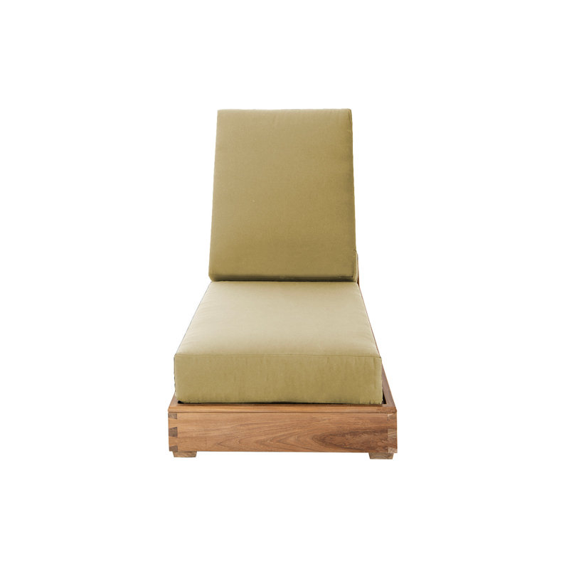 Chaise longue d'extérieur en teck Starlita, Beige antique
