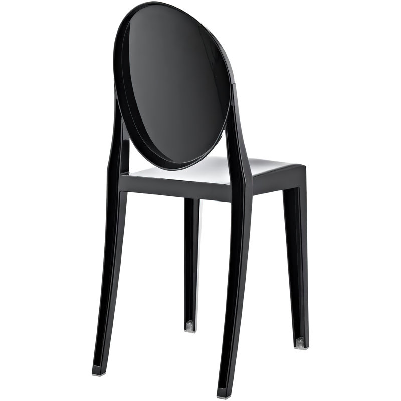 Chaise d’appoint empilable en noir King Louis