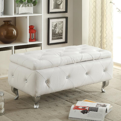 1pc Glam 38 Es Banc de rangement avec repose-pieds capitonné