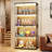 65" Rounded Display Cabinet With Glass Door, 4-tier Curio Cabinet With Transparent Full-display Surface For Collectibles, Glass Display Case With 3 Color Lights, Human Body Sensor, Black-1583359322
